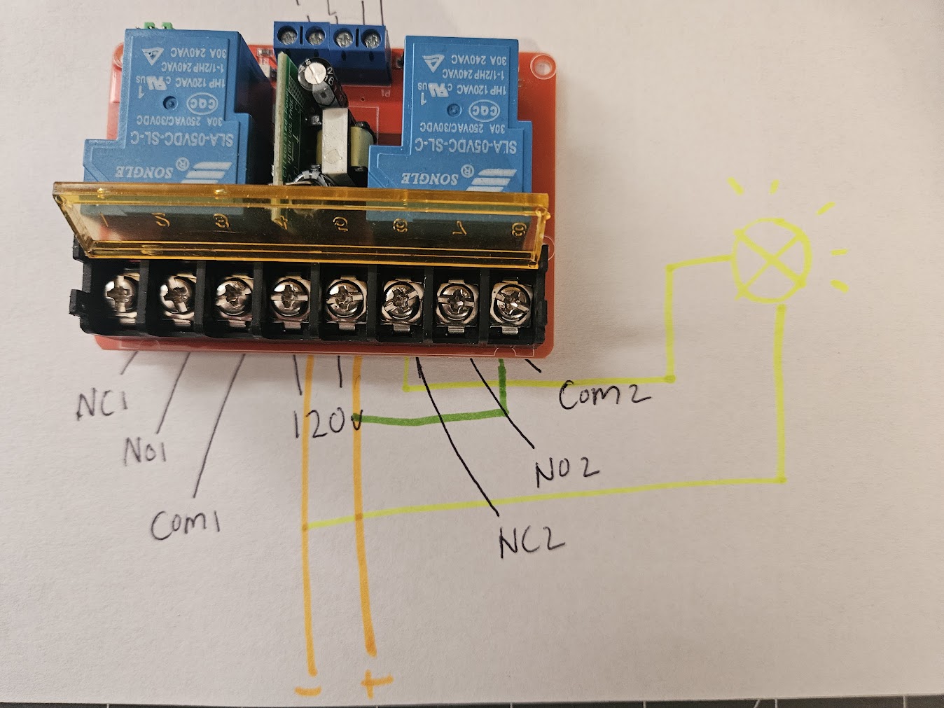 Relay with connected appliance diagram